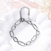 304 Stainless Steel Oval Link Chain Bracelets for Men Women BJEW-G725-11P-1