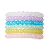 6Pcs 6 Colors 8mm Round Imitation Jade Glass Beaded Stretch Bracelet Sets BJEW-JB10774-1