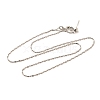 1mm Rack Plating Brass Column Link Chain Adjustable Slider Necklaces for Women Men MAK-L044-54P-1