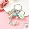Resin & Acrylic & Faux Suede Tassel Keychain KEYC-YW00126-03-1