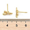 Brass Micro Pave Clear Cubic Zirconia Stud Earrings EJEW-R016-26G-10-5