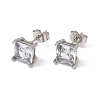 6 Pairs Tiny Cubic Zirconia Square Stud Earrings EJEW-G291-01D-M-3