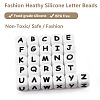 20Pcs White Cube Letter Silicone Beads SIL-YWC0003-06R-4