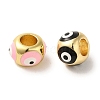 Brass Enamel European Beads KK-R162-057G-2