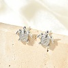 Brass Stud Earrings EJEW-R016-26P-04-1