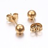 304 Stainless Steel Stud Earrings EJEW-H353-03G-3MM-2