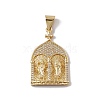 Brass Micro Pave Clear Cubic Zirconia Pendants KK-G439-15G-1