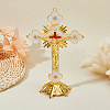 Religion Alloy Enamel Crucifix Cross Statue Display Decorations DJEW-WH0043-105C-4