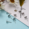 Rhodium Plated 925 Sterling Silver Flat Pad  Stud Earring Findings STER-K167-045F-P-6
