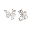 Brass Micro Pave Cubic Zirconia Stud Earring Findings CU-CBAA5EE-03P-A-2