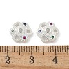 Brass Micro Pave Cubic Zirconia Bead Caps ZIRC-F141-18S-02-2