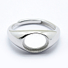 Anti-Tarnish Rhodium Plated 925 Sterling Silver Finger Ring Components STER-G027-02P-1