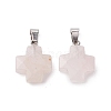 Natural Rose Quartz Pendants G-K359-02P-07-1