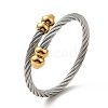 304 Stainless Steel Twist Rope Open Cuff Bangle BJEW-P283-50-4