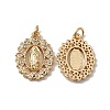 Brass Micro Pave Clear Cubic Zirconia Pendants KK-G439-10G-1