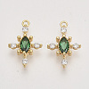 Brass Micro Pave Cubic Zirconia Charms X-KK-N216-18B-NF-1