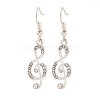 Musical Note Rhinestone Asymmetrical Earrings PW-WG64156-01-1