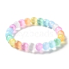 Dyed Natural Selenite Round Beaded Stretch Bracelets for Women BJEW-G731-01A-5