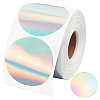 Round Dot Paper Holographic Thermal Printable Label Stickers STIC-WH0004-43-1