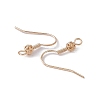 Brass Round Beaded Earring Hooks KK-G438-01G-3