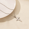 Stainless Steel Cross Pendant Cable Chain Necklaces PW-WG88783-05-1