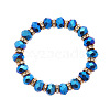 Electroplated Glass Beads Stretch Bracelets PW-WGDFEAE-01-1