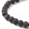 Heart with Evil Eye Shell & Natural Lava Rock Beaded Stretch Bracelet BJEW-JB08235-02-6