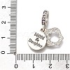 Rack Plating Alloy Rhinestone European Dangle Charms PALLOY-P307-15AS-3