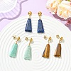 Dyed Natural Lapis Lazuli & Natural Amazonite & Natural Tiger Eye Dangle Stud Earrings EJEW-JE07032-1