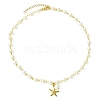 304 Stainless Steel Starfish Charms Necklace NJEW-JN04917-4