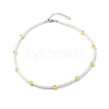 Glass Pearl Round Beads Beaded Necklaces for Kid NJEW-JN03605-1