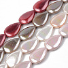 Electroplate Natural Freshwater Shell Beads Strands SHEL-R049-026-1