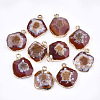 Electroplate Natural Agate Pendants G-T112-18C-1