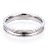 201 Stainless Steel Grooved Finger Ring Settings STAS-WH0039-11E-P-1