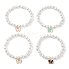 Alloy Enamel Butterfly Charm Stretch Braclets for Women BJEW-JB11447-2