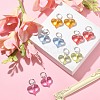 5 Pair 5 Color Acrylic Heart Dangle Leverback Earrings EJEW-TA00254-4