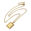 201 Stainless Steel Cable Chain Rectangle with Letter Pendant Necklaces NJEW-M070-01G-G-2