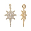 2Pcs Brass Micro Pave Clear Cubic Zirconia Pendants KK-SZ0004-41-1