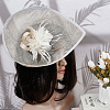 Linen Mini Hat Fascinator Base AJEW-WH0561-32D-5