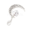 Alloy Moon & Glass Pendant Decorations HJEW-JM02689-05-4