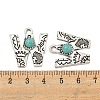 Synthetic Turquoise & Alloy Pendants PALLOY-H146-01AS-W-3