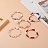 Natural Mixed Gemstone & Pearl Round Beaded Stretch Bracelet for Women BJEW-JB09246-2
