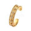 Flower Rack Plating Brass Micro Pave Cubic Zirconia Cuff Bracelets for Women BJEW-M040-23G-1