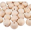 Round Unfinished Wood Beads WOOD-PH0004-30mm-LF-1