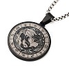 Retro Mandala 201 Stainless Steel Box Chain Constellation Pendant Necklaces for Women Men NJEW-M223-01E-1