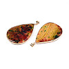 Brass Pave Dyed Natural Agate Big Pendants G-T139-96-2