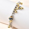 Brass Enamel Round Beads Charm Bracelets for Women BJEW-D317-11B-PG-3