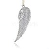 Antique Silver Plated Alloy Wing Big Pendants X-ALRI-N019-05-2