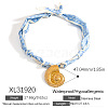 304 Stainless Steel Pendant Printed Scarf Necklaces FS-WGD2FA8-18-1