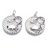 Brass Micro Pave Cubic Zirconia Pendants KK-N227-17P-NF-1